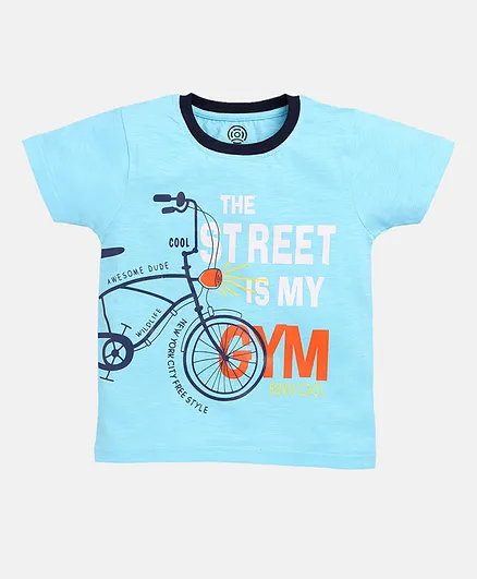 Tambourine Short Sleeves Cycle Print Tee - Blue