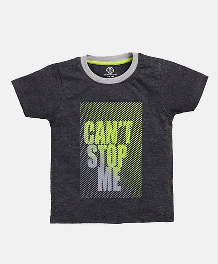 Tambourine Short Sleeves Can't Stop Me Print Tee - Grey