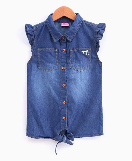 Play by Little Kangaroos Sleeveless Denim Shirt - Blue