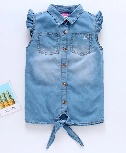 Play by Little Kangaroos Sleeveless Denim Shirt - Blue
