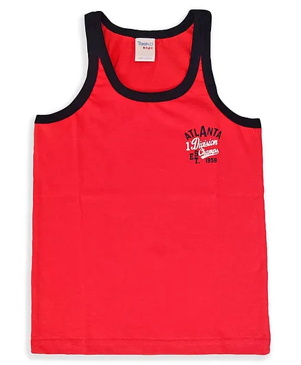 Taeko Sleeveless Biowashed & Antimicrobial Vest Atlanta Print - Red