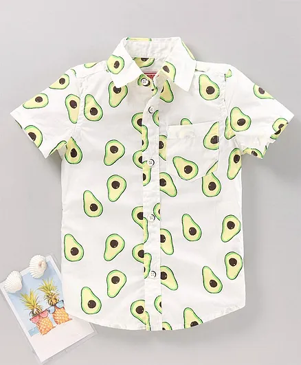 Under Fourteen Only Half Sleeves Avocado Print Shirt - Off White