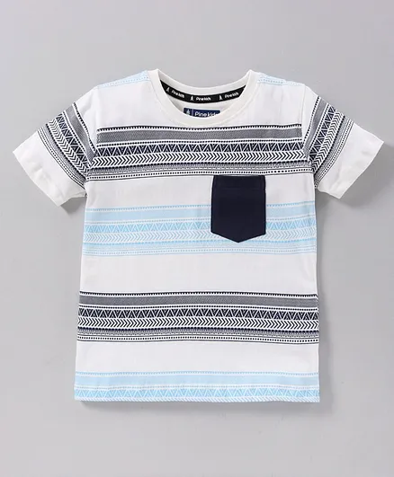 Pine Kids Half Sleeves Biowashed Tee Stripes - Multicolor