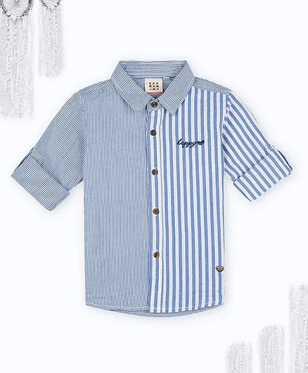 Ed-a-Mamma Full Sleeves Striped Shirt - Blue
