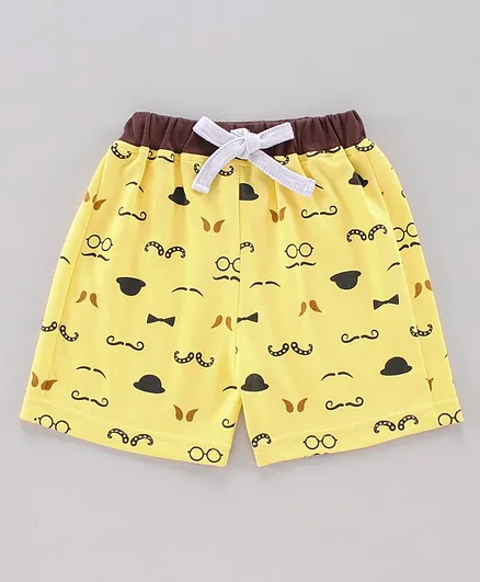 Child World Knee Length Shorts Multi Print - Yellow