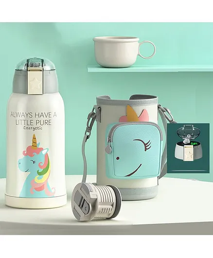 StarAndDaisy Stainless Steel Insulated Thermos with Temperature Display White - 550 ml