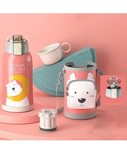 StarAndDaisy Stainless Steel Insulated Thermos with Temperature Display Pink - 550 ml
