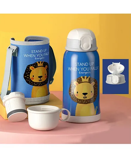 StarAndDaisy Stainless Steel Insulated Thermos with Temperature Display Blue - 550 ml