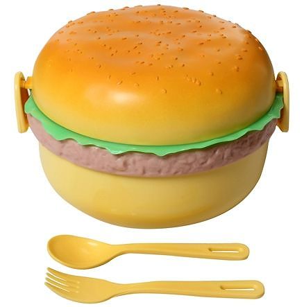 Fab N Funky Lunch Box - Orange - Burger Print