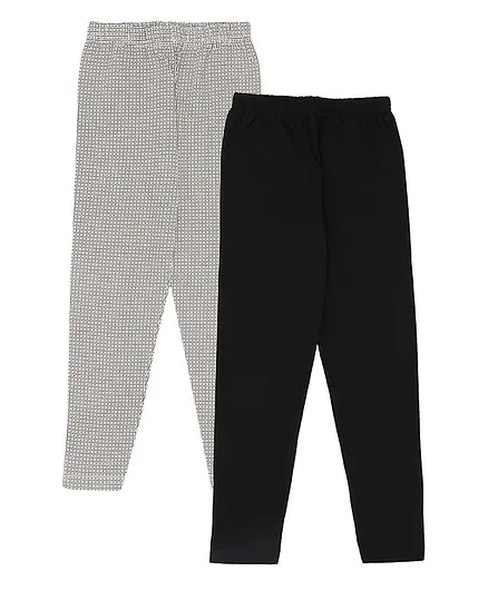 RAINE AND JAINE Pack Of 2 Printed Full Length Legging - Black White