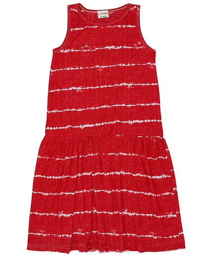 RAINE AND JAINE Sleeveless Striped Dress - Red