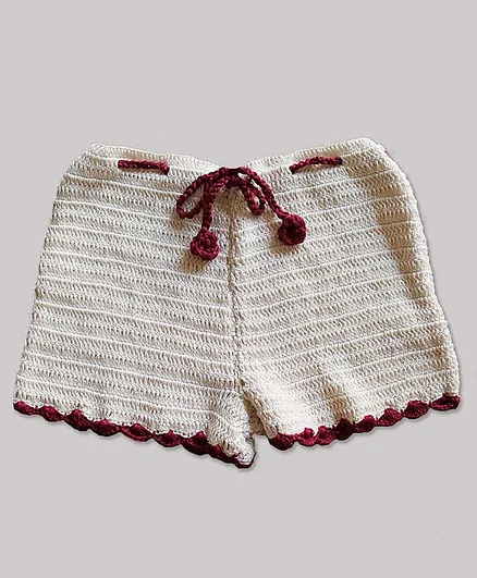 Woonie Handmade Crochet Shorts - Beige