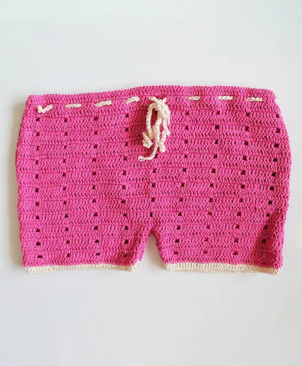 Woonie Handmade Crochet Shorts - Pink