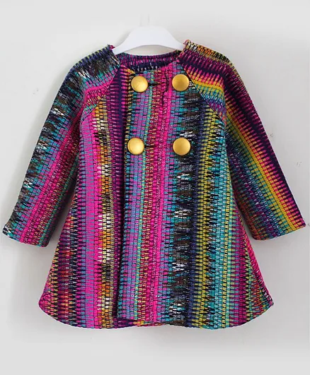 Woonie Full Sleeves Abstract Print Blazer - Pink