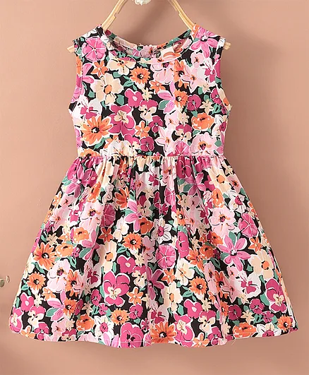 Kookie Kids Sleeveless Frock - Multicolor