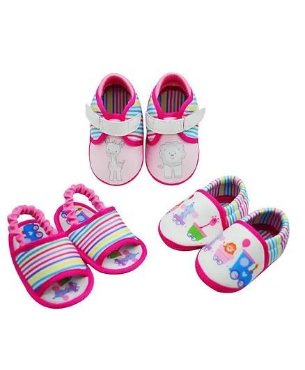 KazarMax Animal Print Booties Pack Of 3 - Multicolor