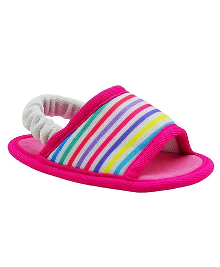 KazarMax Lil Sis Striped Sandal Style Booties - Multicolor