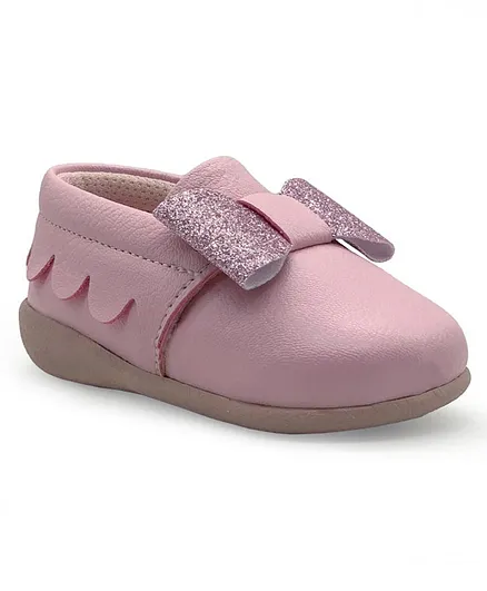 KazarMax Glitter Bow Detailing Booties - Light Pink