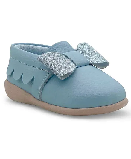 KazarMax Glitter Bow Detailing Booties - Sky Blue
