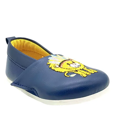 KazarMax Lion Embroidery Booties - Navy Blue