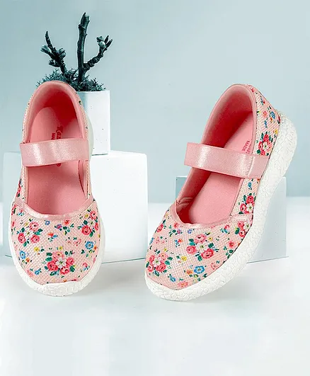 KazarMax Floral Print Bellies - Peach