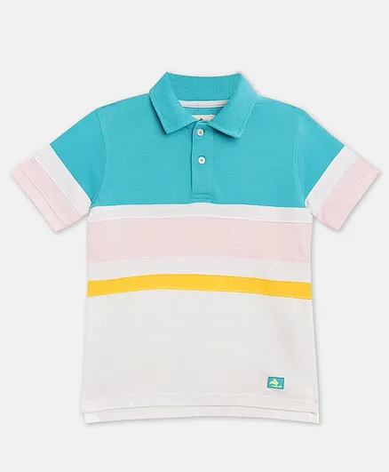 Cherry Crumble By Nitt Hyman Half Sleeves Color Block Polo T-Shirt - Multicolor