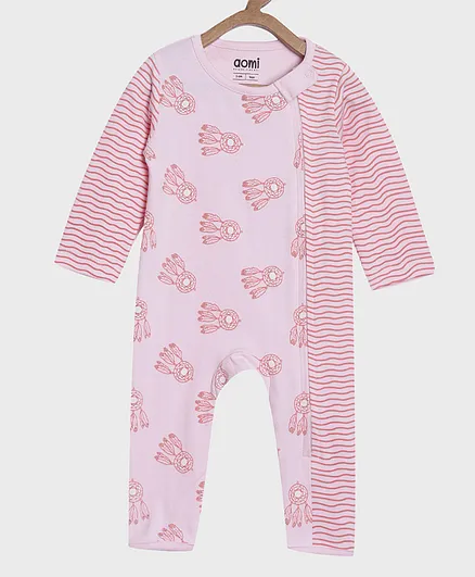 Aomi Full Sleeves Dream Catcher Print Romper - Pink