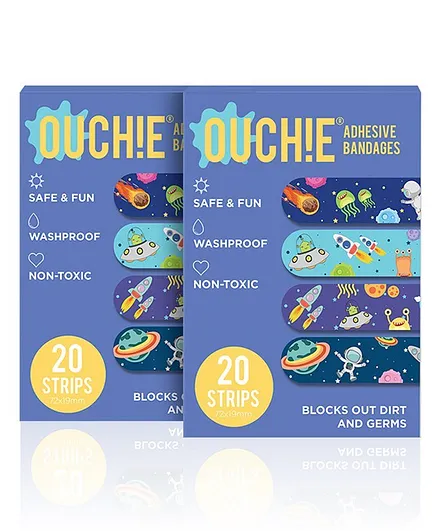Ouchie Non-Toxic Printed Bandages Pack of 2 - 20 Bandages Each