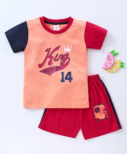 Mini Donuts Half Sleeves Tee & Shorts - Orange