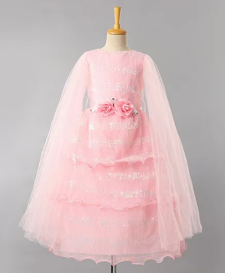 Enfance Sleeveless Sequin Detailing Gown - Pink