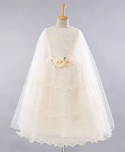 Enfance Sleeveless Sequin Detailing Gown - Cream