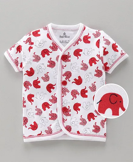 Child World Sleeveless Vest Vehicle Print - White Red