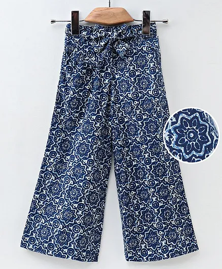 Babyhug Printed Full Length Plazzo - Blue