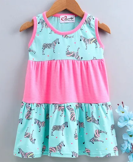 M'andy Unicorn Print Sleeveless Dress - Florescent Pink