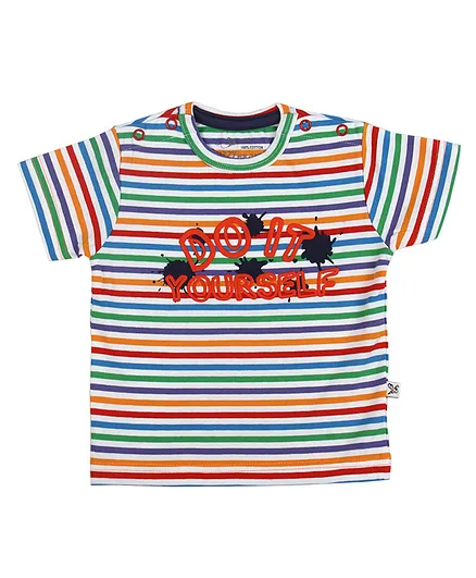 Buzzy Half Sleeves Striped T-Shirt - Red
