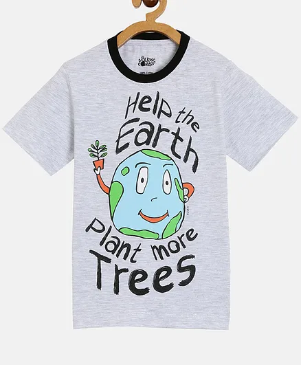 The Talking Canvas Half Sleeves Help The Earth Plant More Trees Print T-Shirt - White