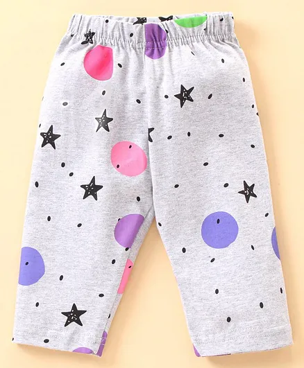 Doreme Three Fourth Length Capri Star Print - Grey