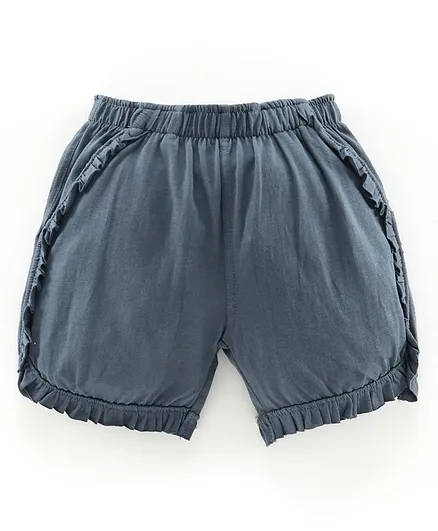 Kiddopanti Solid Colour Ruffle Detailing Shorts - Grey