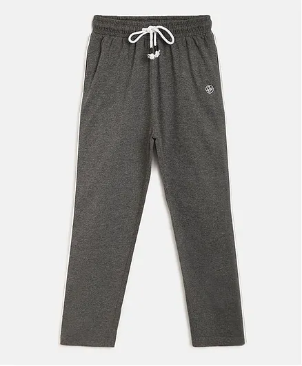 Li'L tomatoes Full Length Solid Colour Track Pant - Grey
