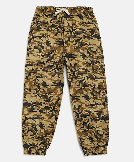 Li'L tomatoes Camouflage Printed Full Length Pants With A Surprise Gift - Brown