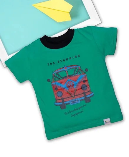 ROYAL BRATS Short Sleeves Bus Print T-Shirt - Green