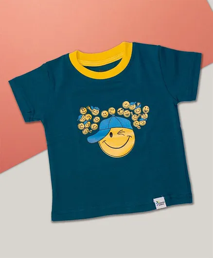 ROYAL BRATS Short Sleeves Emojis Print T-Shirt - Blue