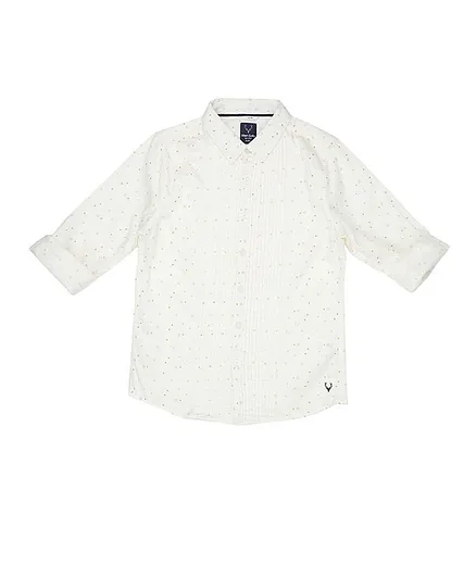 Allen Solly Juniors Full Sleeves All Over Printed Shirt - White