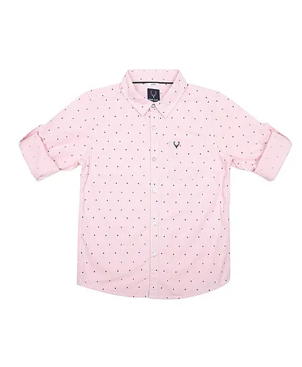 Allen Solly Juniors Full Sleeves Polka Dotted Shirt - Pink
