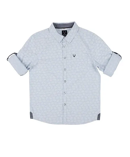 Allen Solly Juniors Full Sleeves Leaves Print Shirt - White
