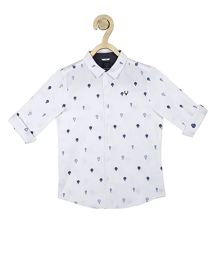 Allen Solly Juniors Full Sleeves Hot Air Balloon Design Shirt - White