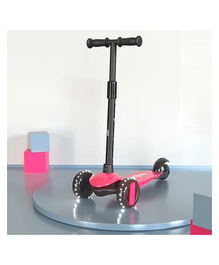 Baybee Alpha Glide 3 Wheel Scooter with LED Wheels - Pink