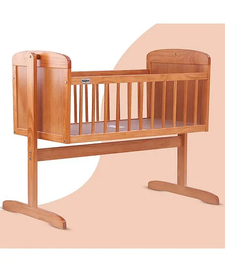 Baybee Lucenta Wooden Cradle - Light Brown