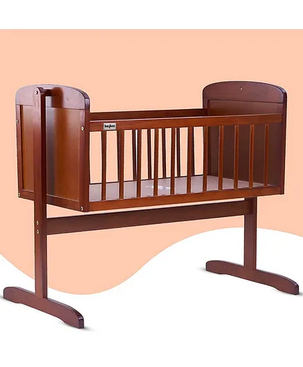 Baybee Lucenta Wooden Cradle - Dark Brown