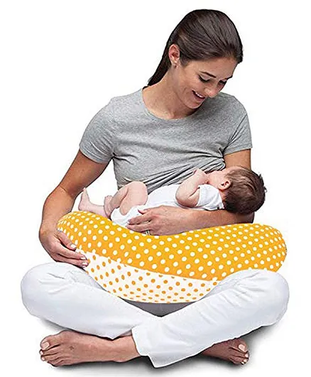 Baybee Portable Breast Feeding Pillow Polka Dot Print - Yellow